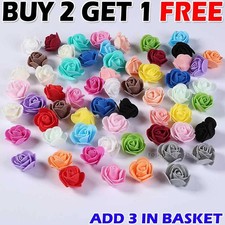 500 Foam Mini Roses WHOLESALE Heads Buds Small Flowers Wedding Home Party UK