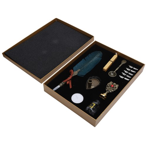 Vintage gold feather dip - vintage, pen