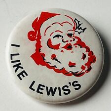 Vintage Pin Badge I Like Lewis's Department Store Santas Grotto Father Christmas