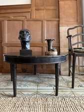 A Mid 20thC Ebonised Round Coffee Table 84cm, Faux Bamboo Detail, Matched Veneer