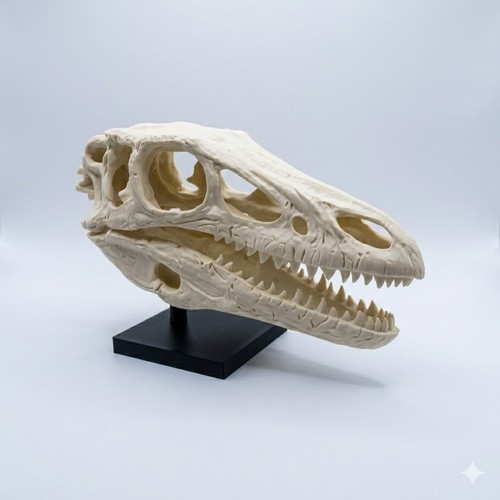 Velociraptor skull statue - velociraptor,