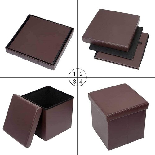 Leather folding storage box - folding,