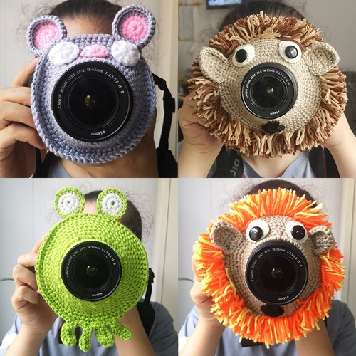 Knitted camera shutter hugger - shutter,
