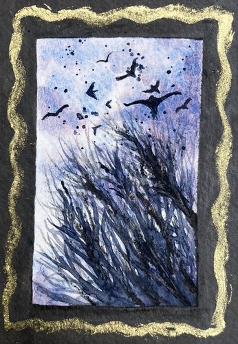 Original watercolour evening - original,