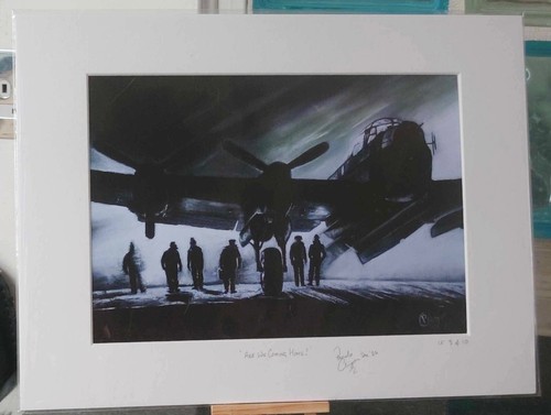 Lancaster bomber print - bomber, signed