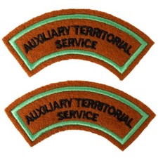 WW2 British  Army Auxiliary Territorial Service ATS Shoulder Title (Pair)-