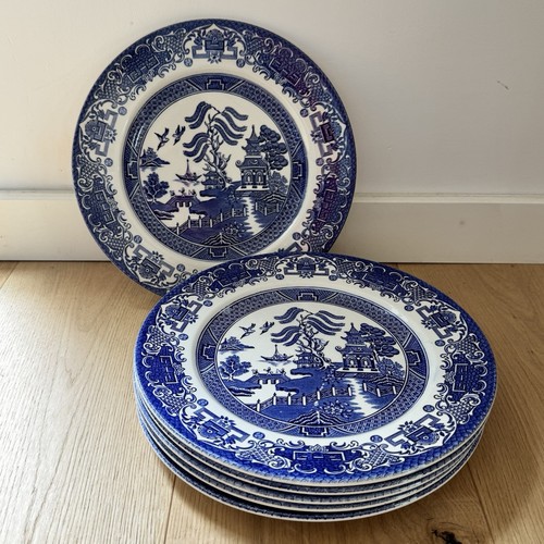 Vintage willow pattern plates - willow,
