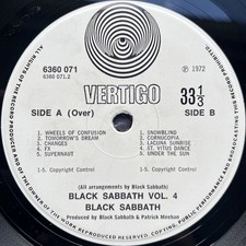 BLACK SABBATH - Vol. 4 LP 1972