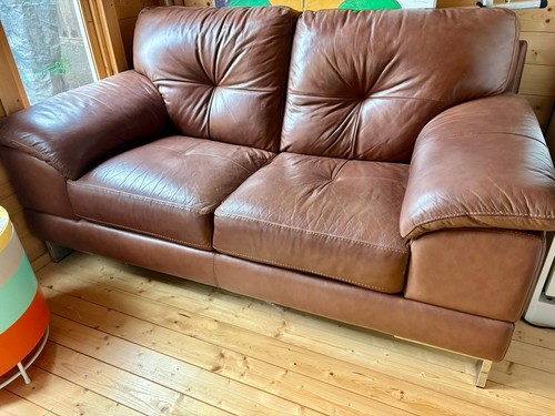 Seater brown leather sofa - seater,