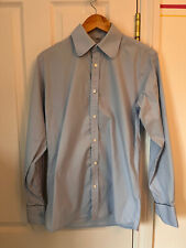 Adam Shener 100% Cotton Penny Round Pin Through Collar Sky Blue Shirt