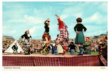 Vintage Highland Dancing Festival Scotland Kilts Postcard Photocolor
