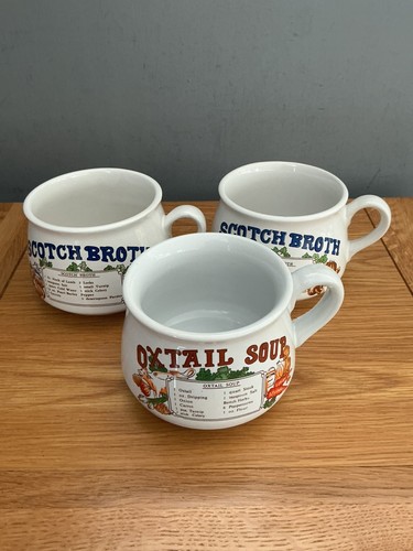 Vintage 1970s soup mugs - 1970s, x3