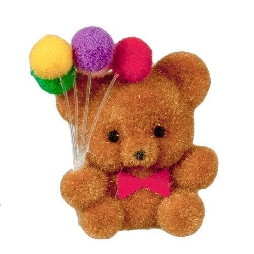 Flocked teddy bear - flocked, w/