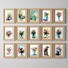 Floral Vase Collection 5"x7" Prints on Matte Paper | Expressive Watercolor Art