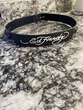 Ed Hardy Men’s Black Leather