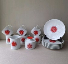 Thomas Germany Rosenthal Porcelain Coffee Cups Mugs, Sugar Bowl, Creamer, Plates