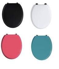 TOILET SEAT SILVER WHITE HOT PINK TURQUOISE MATT BLACK BATHROOM MODERN FUNKY 