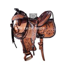 Western Barrel Leather Horse Saddle with Tack Set 10" to 18" size Free shipping