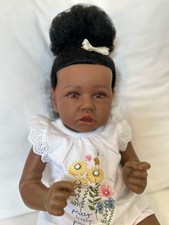 Pre loved 20 inch Reborn Black baby girl doll