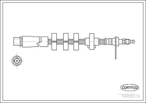 Flexible brake hose front axle - hose,