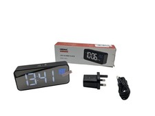 HERMIC Digital Alarm Clock with Big LED Temperature Display Portable Wireless