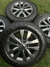 GENUINE GUNMETAL GREY 16" VW TRANSPORTER T6 T5 T32 HIGHLINE ALLOYS WHEELS TYRES