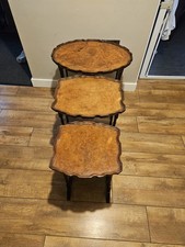 Vintage Nest of 3 Tables Burr