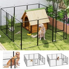 PawHut Dog Pen, 12-Panel Puppy Pen for Dogs, Black