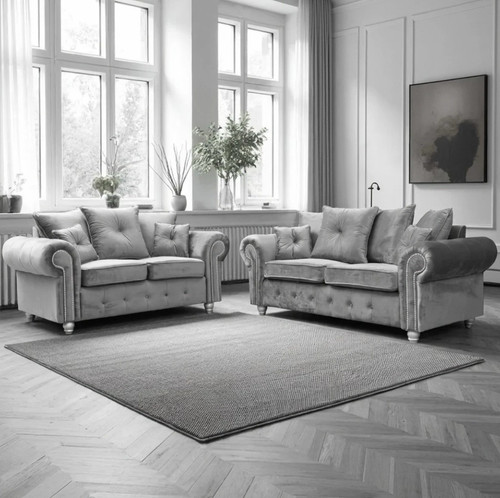 Olympia sofa set - sofa, grey