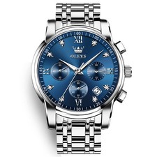 Mens Watches Big Face Silver