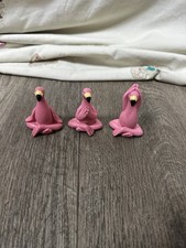 3 Pieces Yoga Flamingo Statue