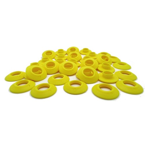 Yellow plastic snap eyelets - yellow,