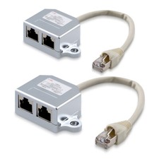 2-in-1 Set Network Cable Splitter ISDN Connection Dual Port T Adapter