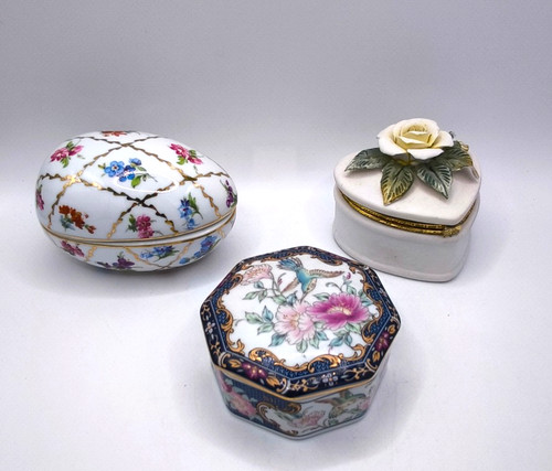 Vintage porcelain trinket box - vintage,