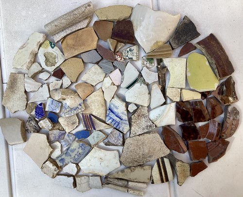 Mudlarking pottery finds lots - pottery,