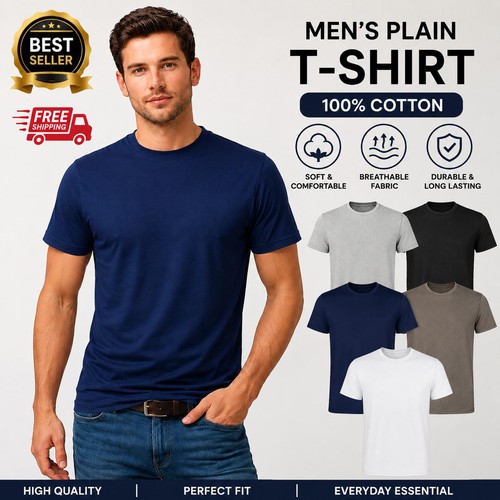 Pack mens plain t - pack, t-shirt