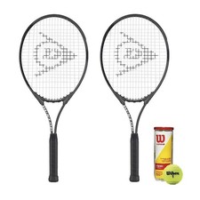 Dunlop Tristorm Tennis Racket Twin Set & 3 Tennis Balls
