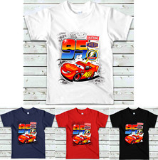 95 Lightning Mcqueen Kids T-shirts Cartoon Funny Novelty T shirt Top Tee Gift