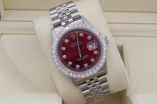 Rolex datejust 36mm custom 3ct - datejust,