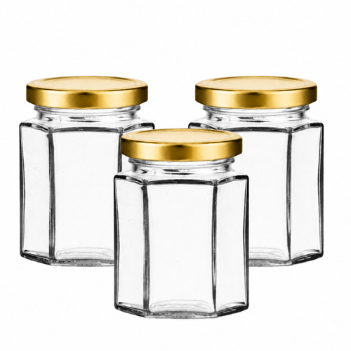 190ml hexagonal glass honey - hexagonal,