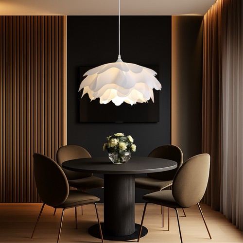 White layered petal pendant - white,