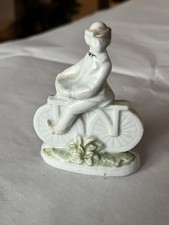 Rare Staffordshire Pottery Gentleman On A Bicycle C.1880