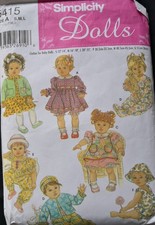 Simplicity WARDROBE FOR BABY DOLLS in 3 Sizes