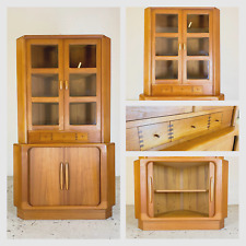 Stunning Dyrlund Corner Cabinet With Tambour Door Teak Danish Glass Display Unit