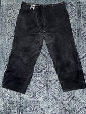 vintage fireman pants Janesville with great fades to them adjustable back buckle