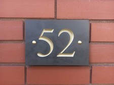 Slate House Sign Number Deep Engraved