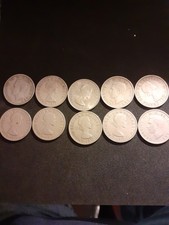 A Group Of 10 British Half Crown Coins Dates Between 1947 And 1967