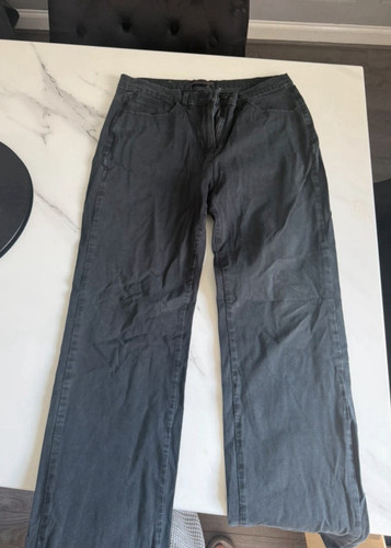 Black denim straight leg - m&s,