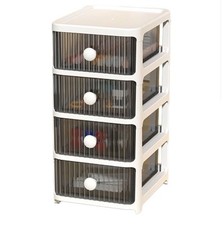 Desktop Storage Box with Drawers Multi Layers Transparent Stack-able (4 Tiers)