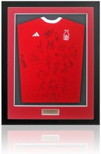 Nottingham Forest 2023/24 Squad Hand Signed Home Shirt AFTAL COA